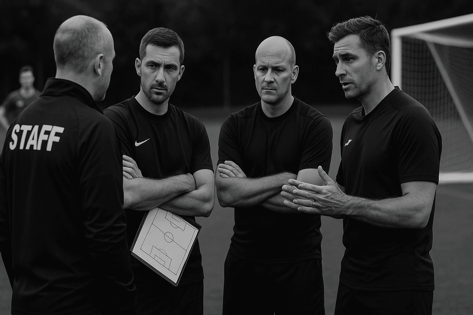 Staff técnico preparando entrenamiento